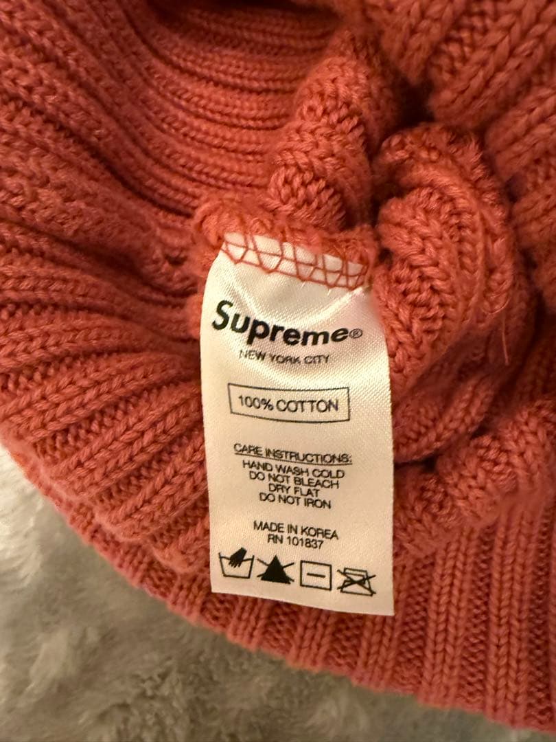 【希少】Supreme ニット帽 ピンク