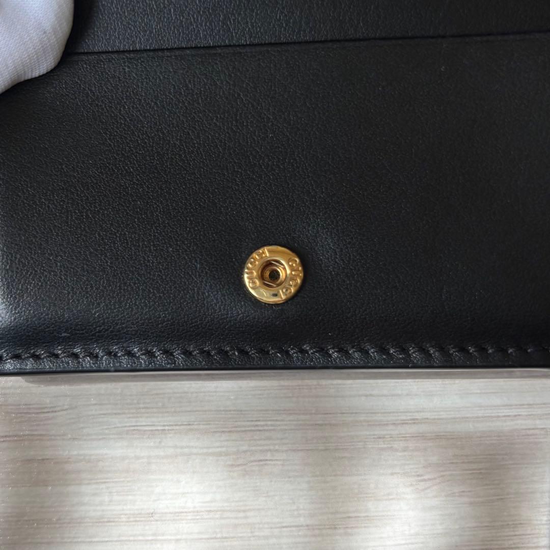 極美品✨GUCCI グッチ GGマーモント マトラッセ 二つ折り財布 ブラック
