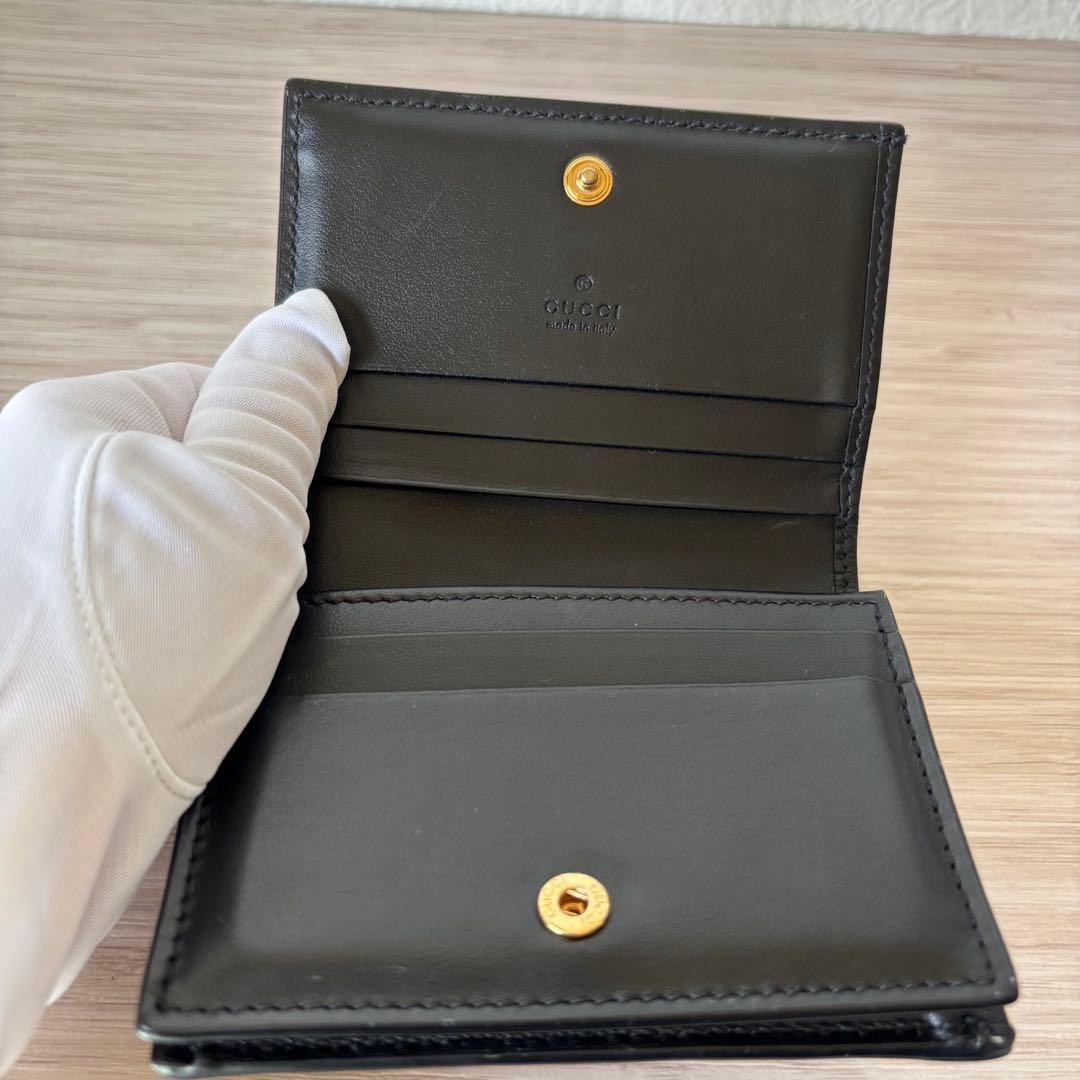 極美品✨GUCCI グッチ GGマーモント マトラッセ 二つ折り財布 ブラック