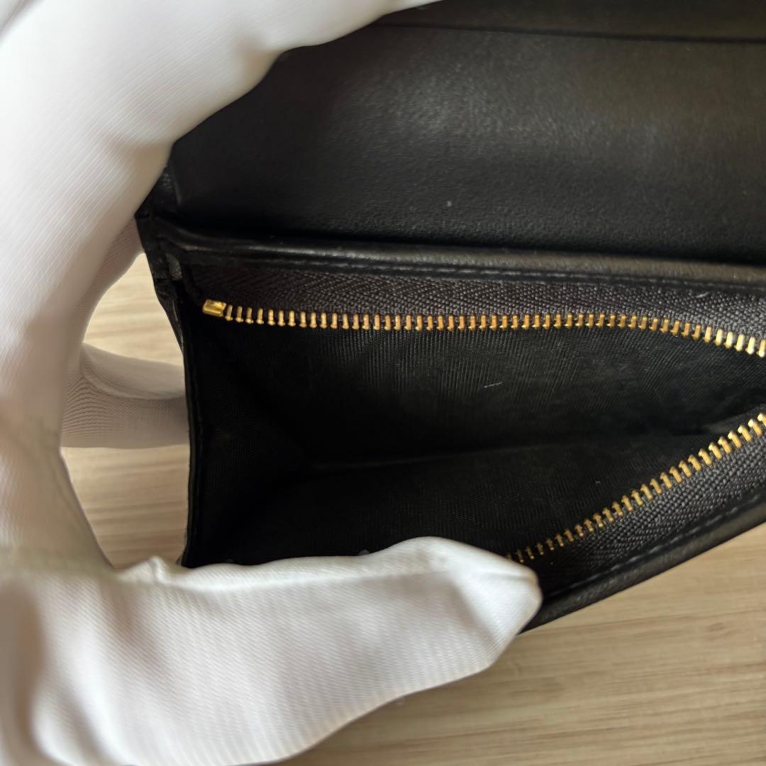極美品✨GUCCI グッチ GGマーモント マトラッセ 二つ折り財布 ブラック
