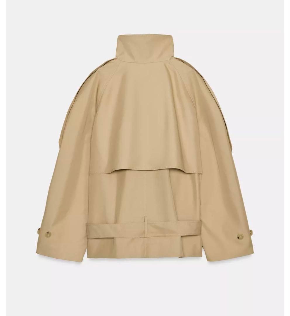 R*♡様 タグ付き新品★ZARAのショート丈ハイネックトレンチコート★Sサイズ★