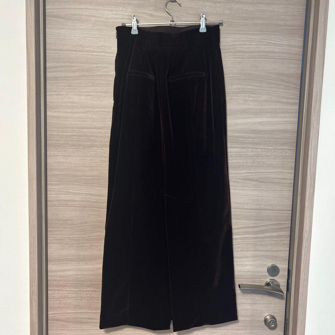 anuans 25AW ベルベットナロースカート ブラウン M