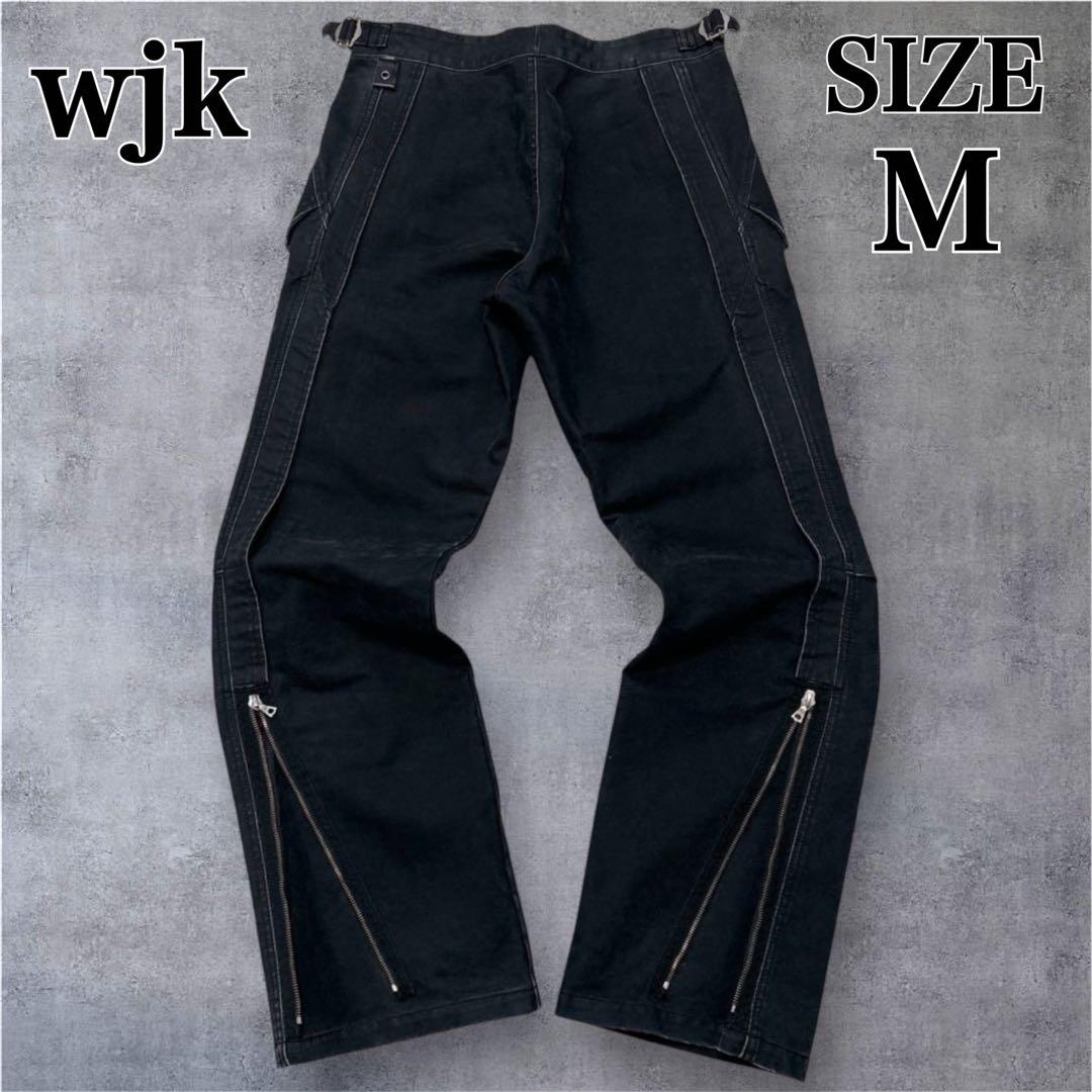 名作✨wjk ダブルジェイケイ ギミックパンツ ririジップ M 黒 希少