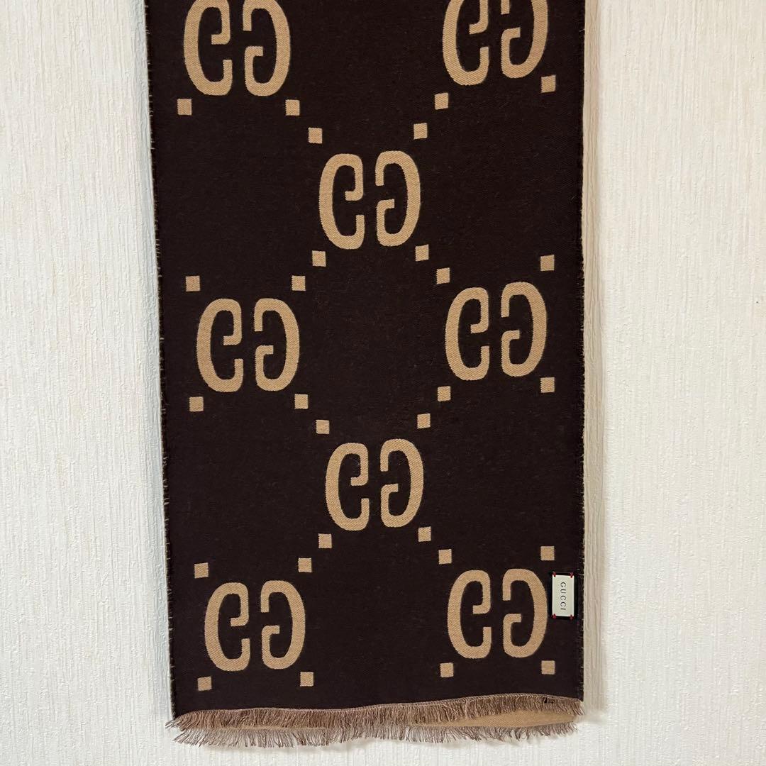 【国内正規品】グッチ Gucci GGジャカード ウールシルク スカーフ