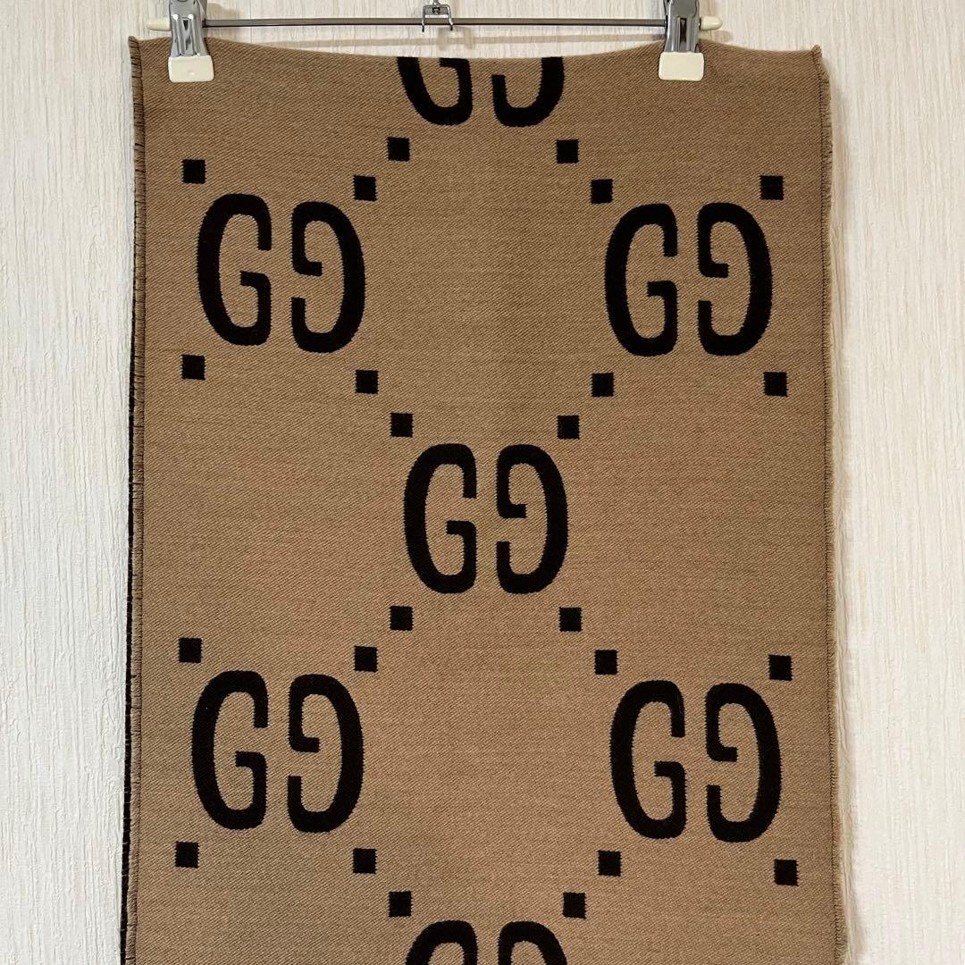 【国内正規品】グッチ Gucci GGジャカード ウールシルク スカーフ
