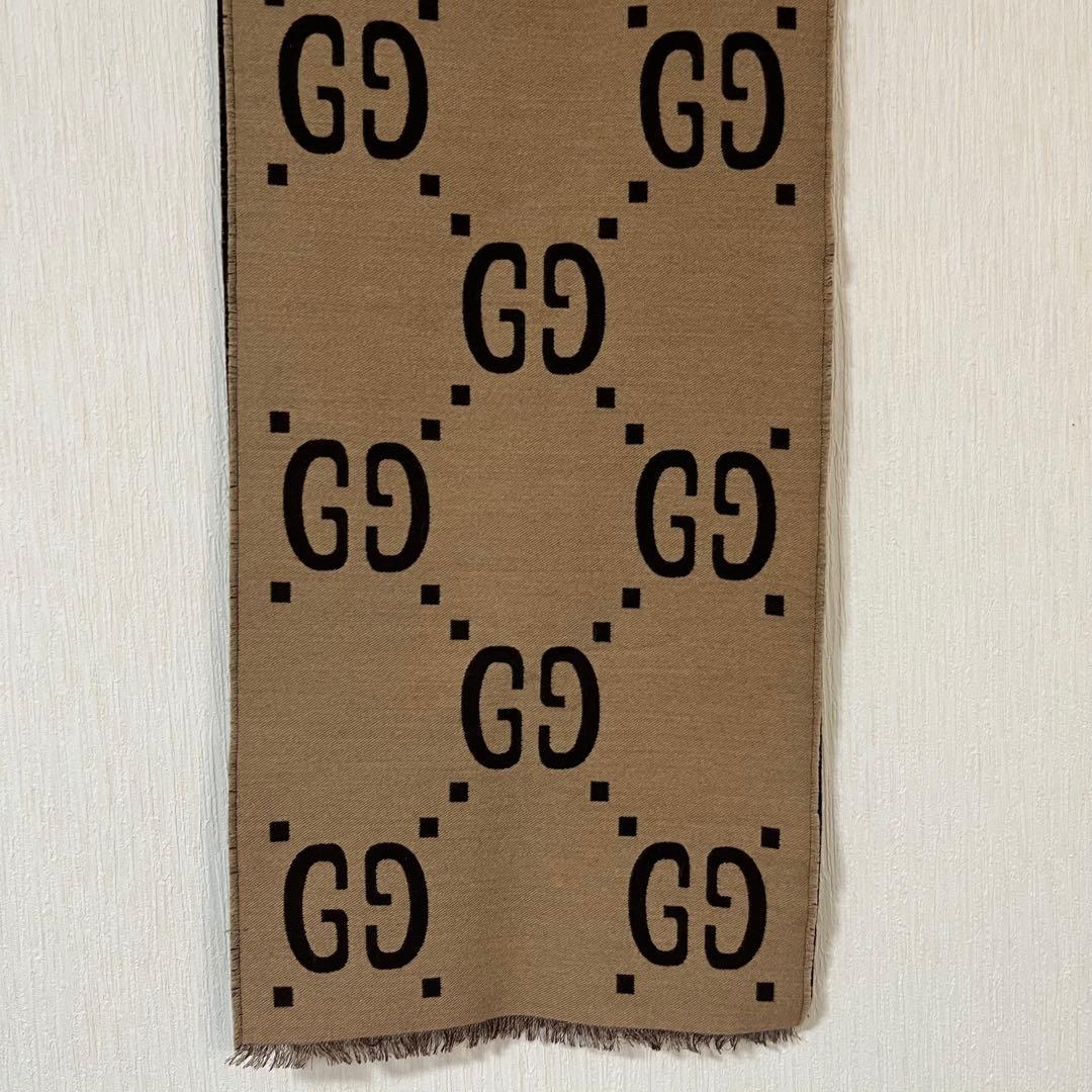 【国内正規品】グッチ Gucci GGジャカード ウールシルク スカーフ