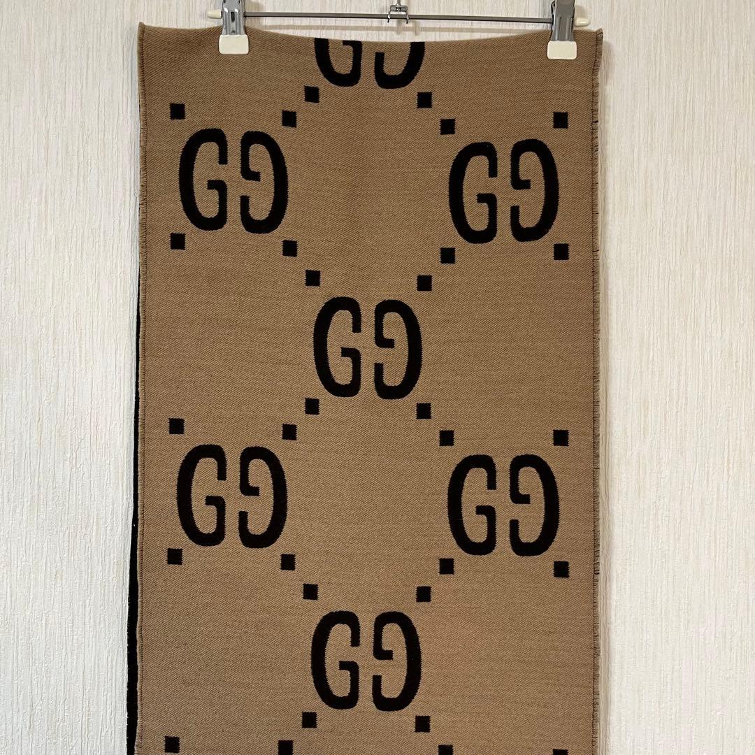 【国内正規品】グッチ Gucci GGジャカード ウールシルク スカーフ