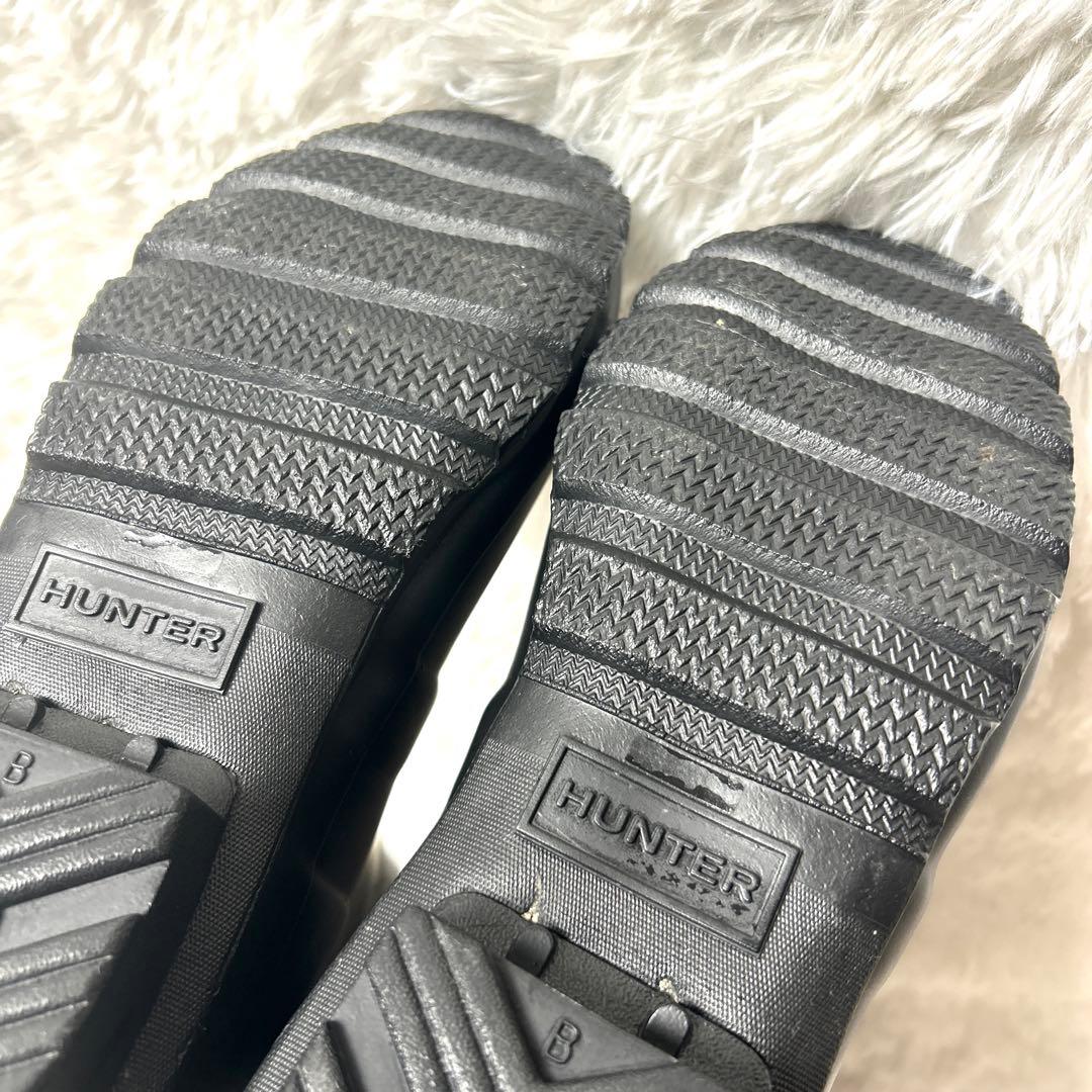 【未使用級】HUNTER レインロングブーツ 長靴 ブラック UK5 24cm