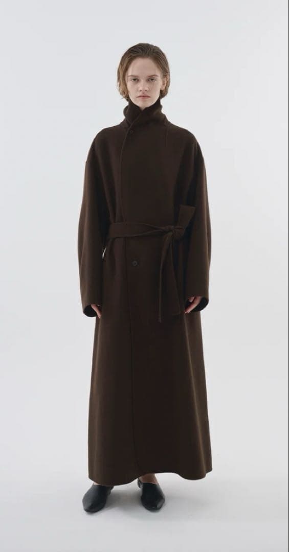 enof wool rever gawn coat ブラウン　サイズ1