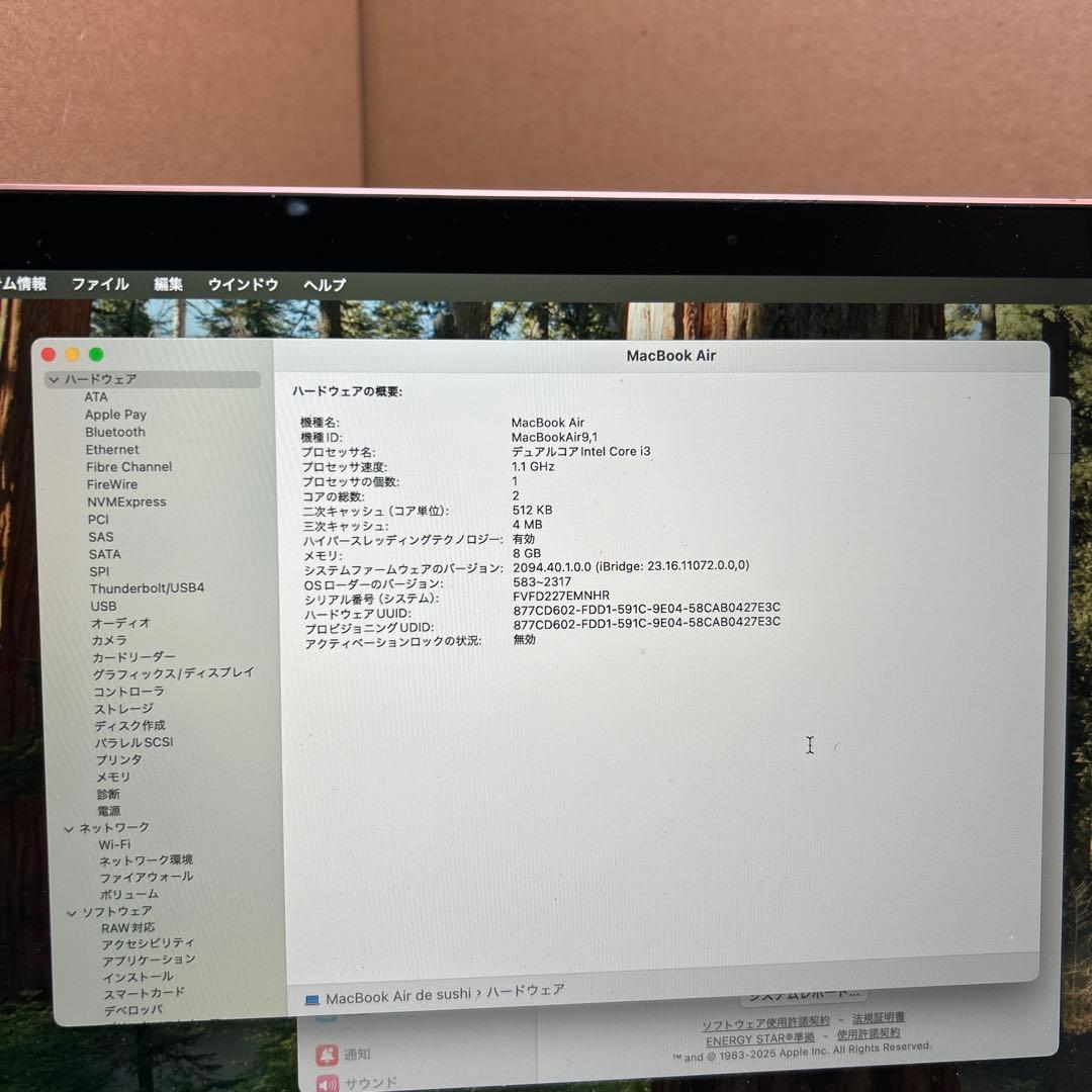 訳あり　Apple MacBook Air 13インチ　8GB 256GB