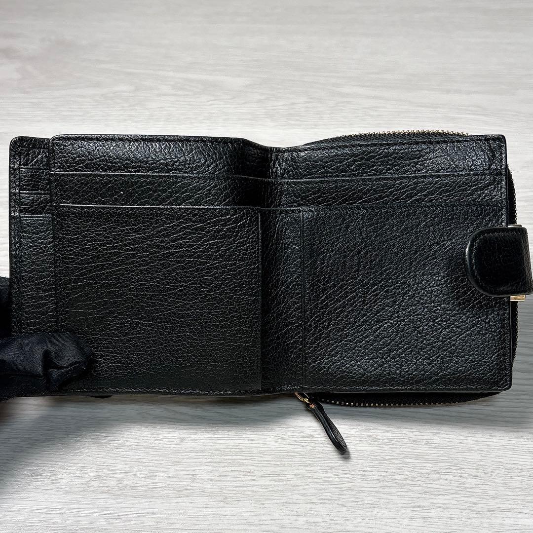 ✨美品✨ヴィヴィアンウエストウッド 2つ折り財布 がま口 ハート ブラック ロゴ