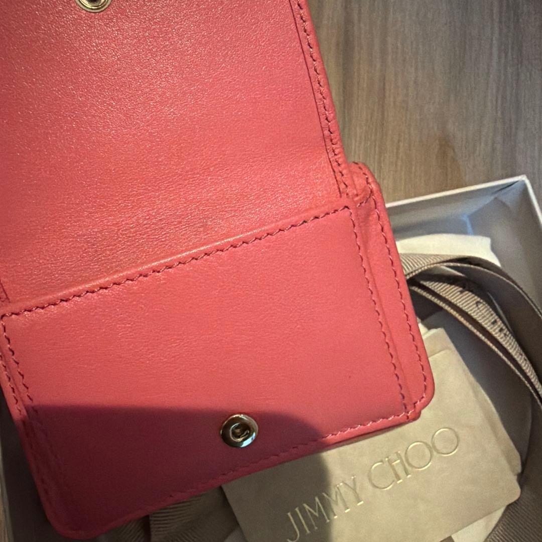 JIMMY CHOO ピンク 三つ折り財布