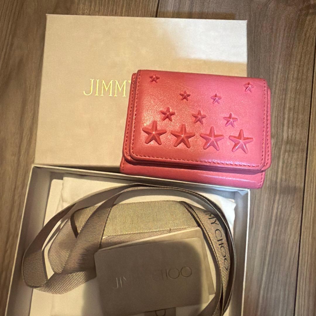 JIMMY CHOO ピンク 三つ折り財布
