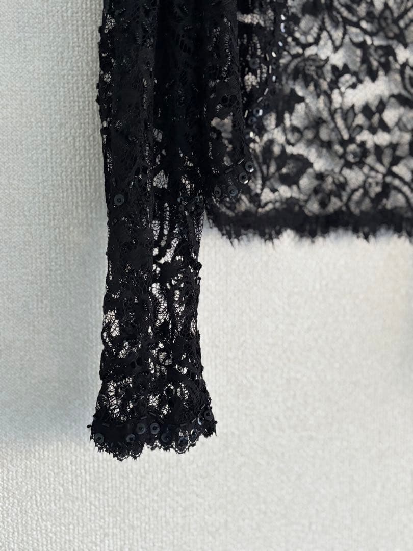 【TADASHI SHOJI 】レースボレロ　ブラック　スパンコール