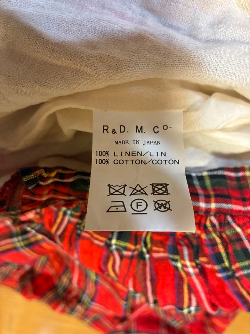 【R&D.M.Co-】タータンチェック　リネンスカート　オールドマンズテーラー