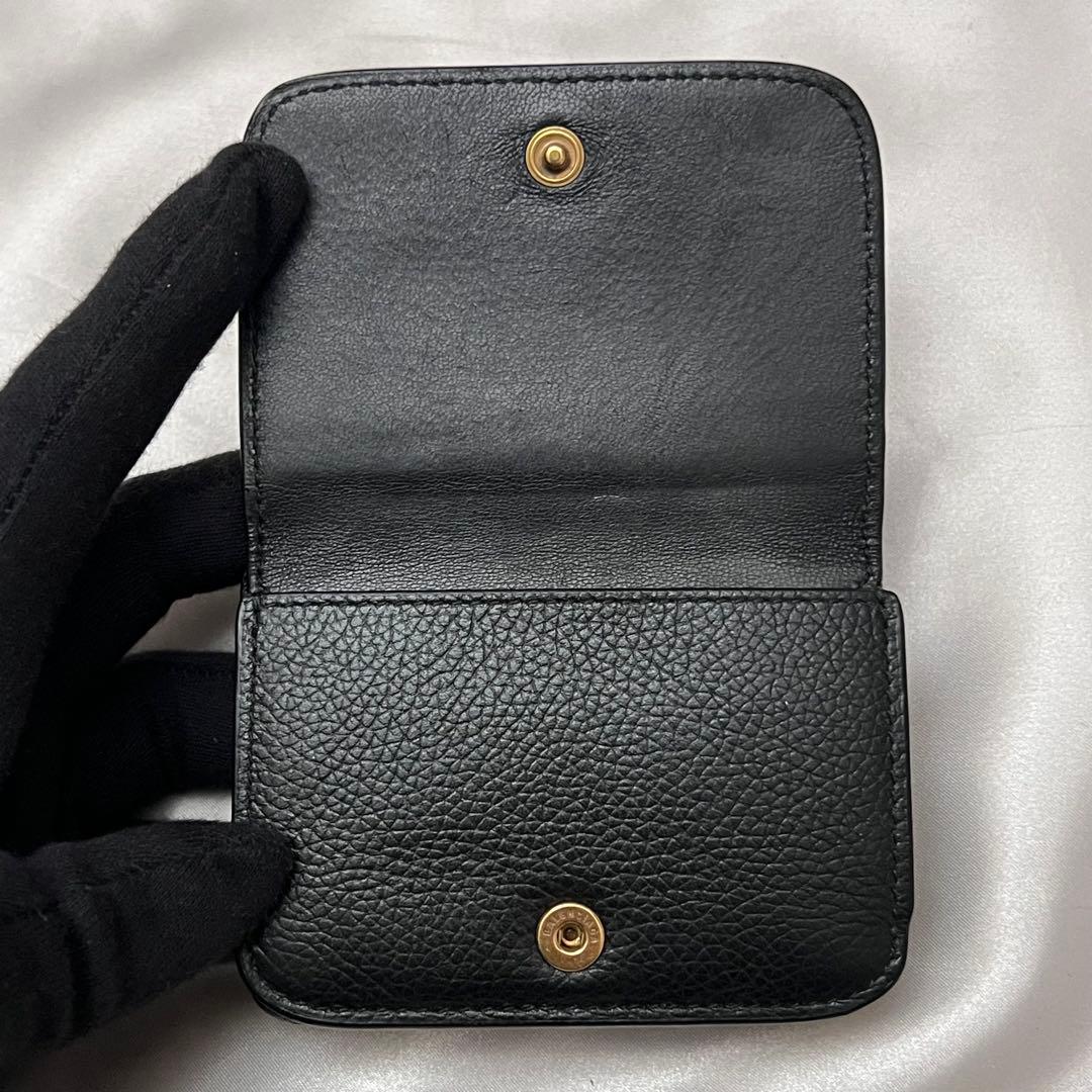 ◇極美品◇バレンシアガ　エブリデイ　コンパクト三つ折り財布　レザー　ブラック