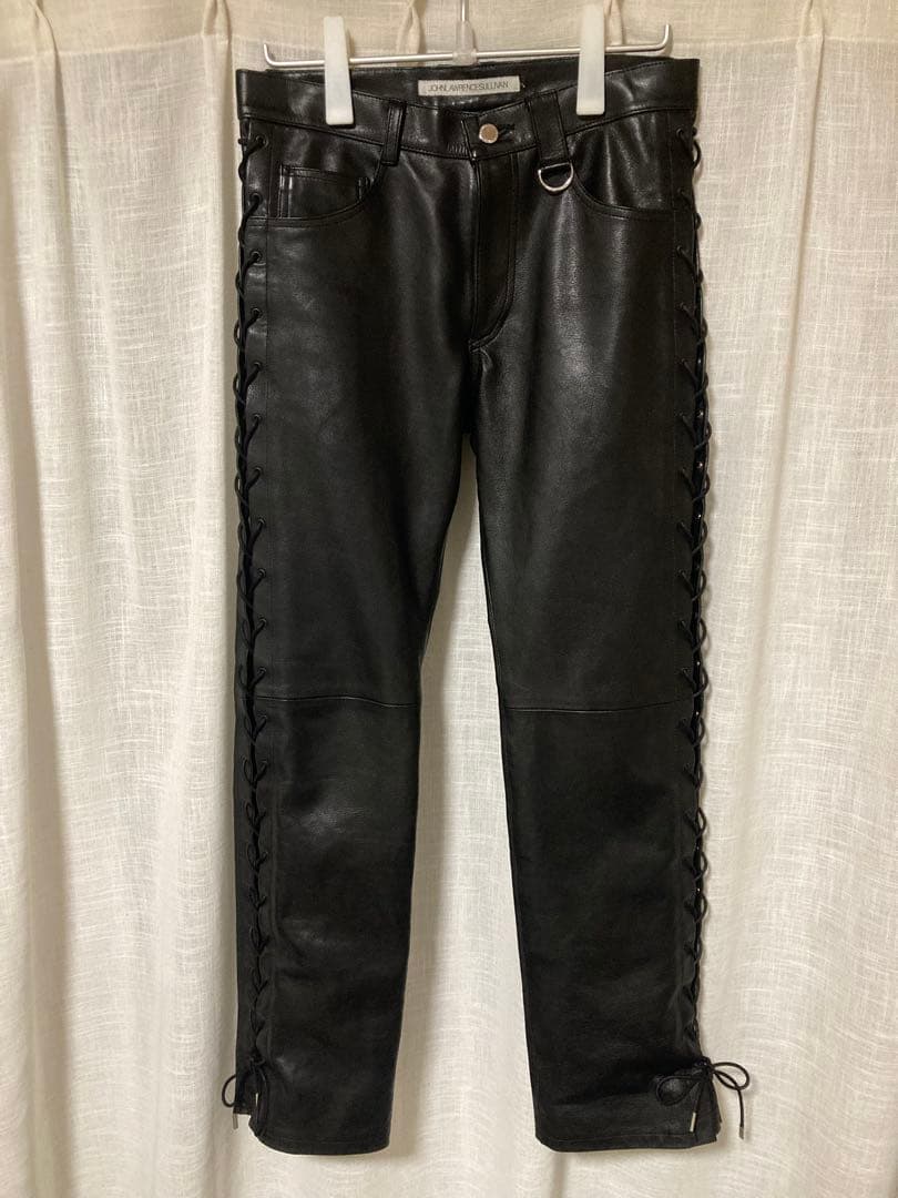 23AW ジョンローレンスサリバン Leather lace-up pants