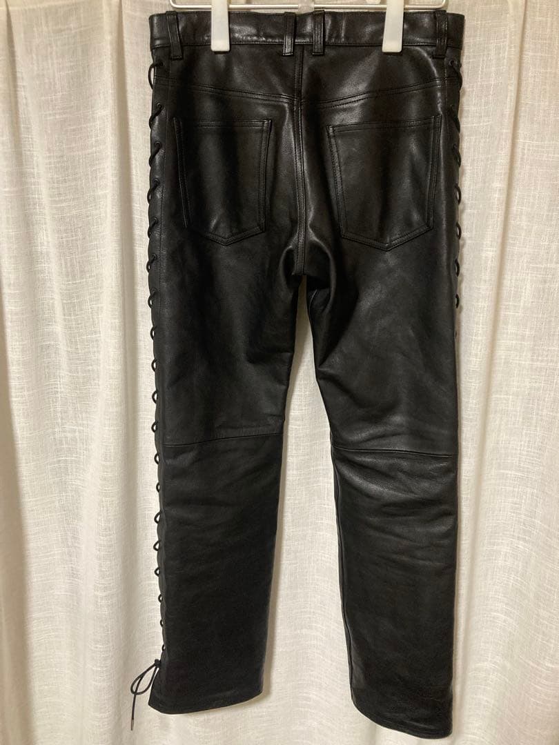 23AW ジョンローレンスサリバン Leather lace-up pants