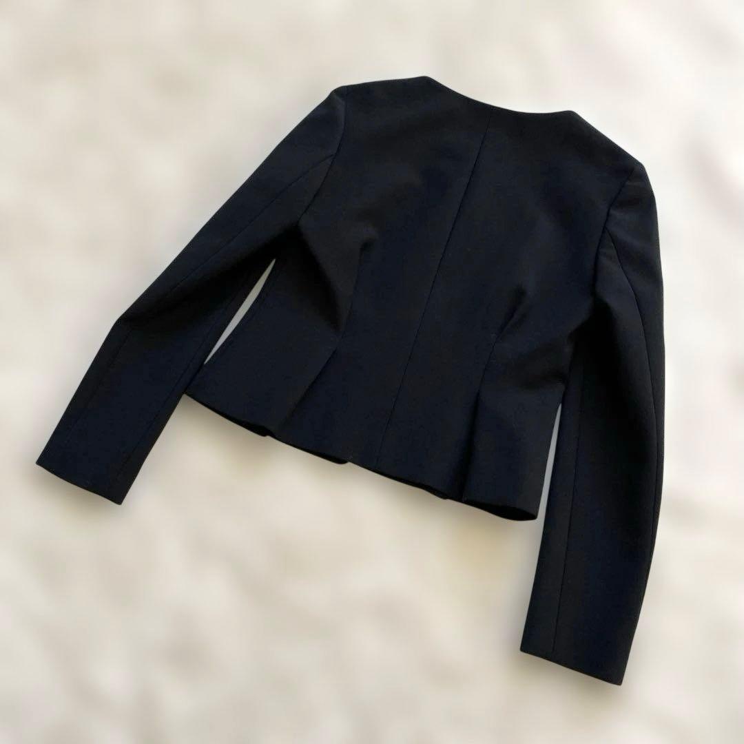 【美品】yoko chan ヨーコチャン ノーカラージャケット ブラック 36