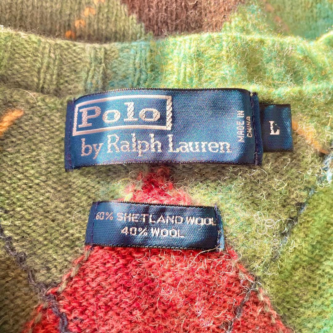 Ralph Lauren アーガイルチェック ウールニット ベスト レア 希少