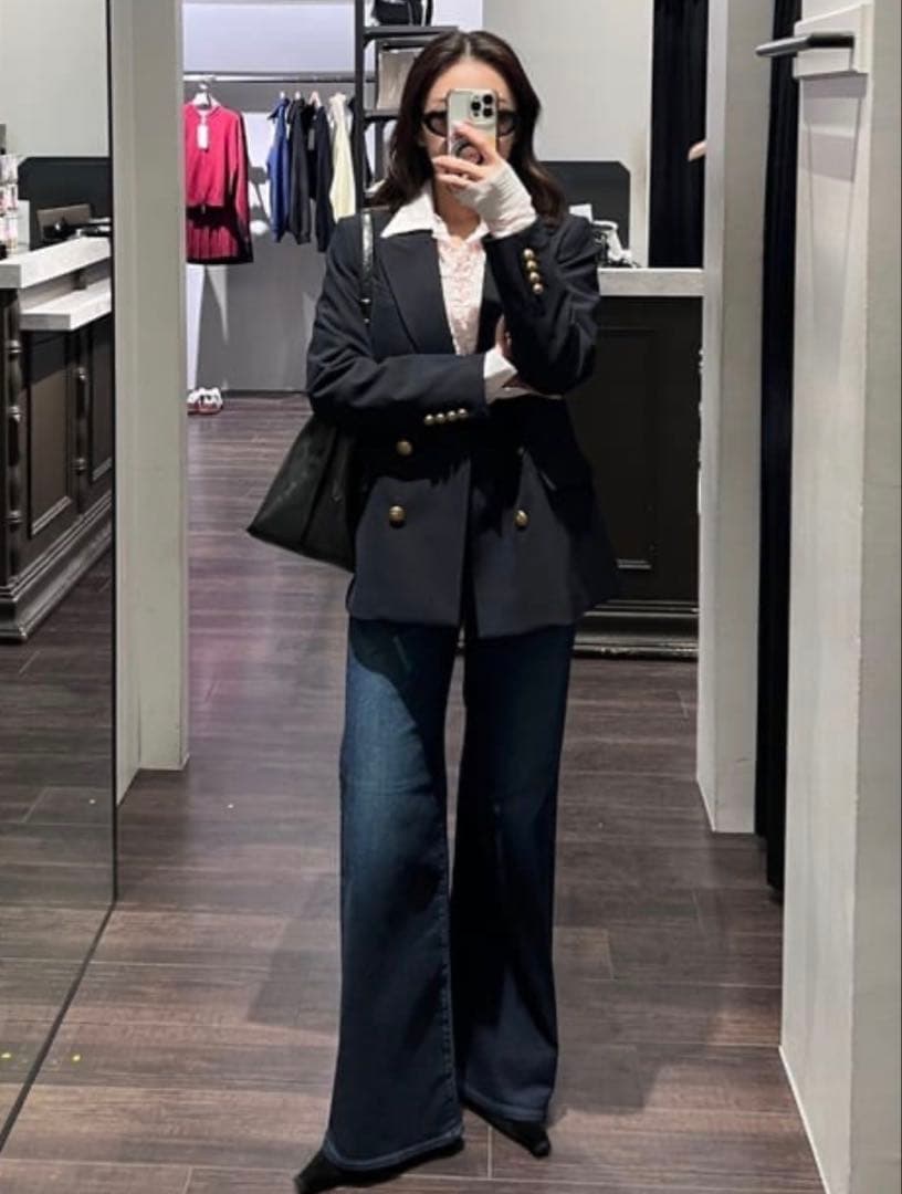 moussy ADVANCED LONG LEG フレア　ダークブルー　25
