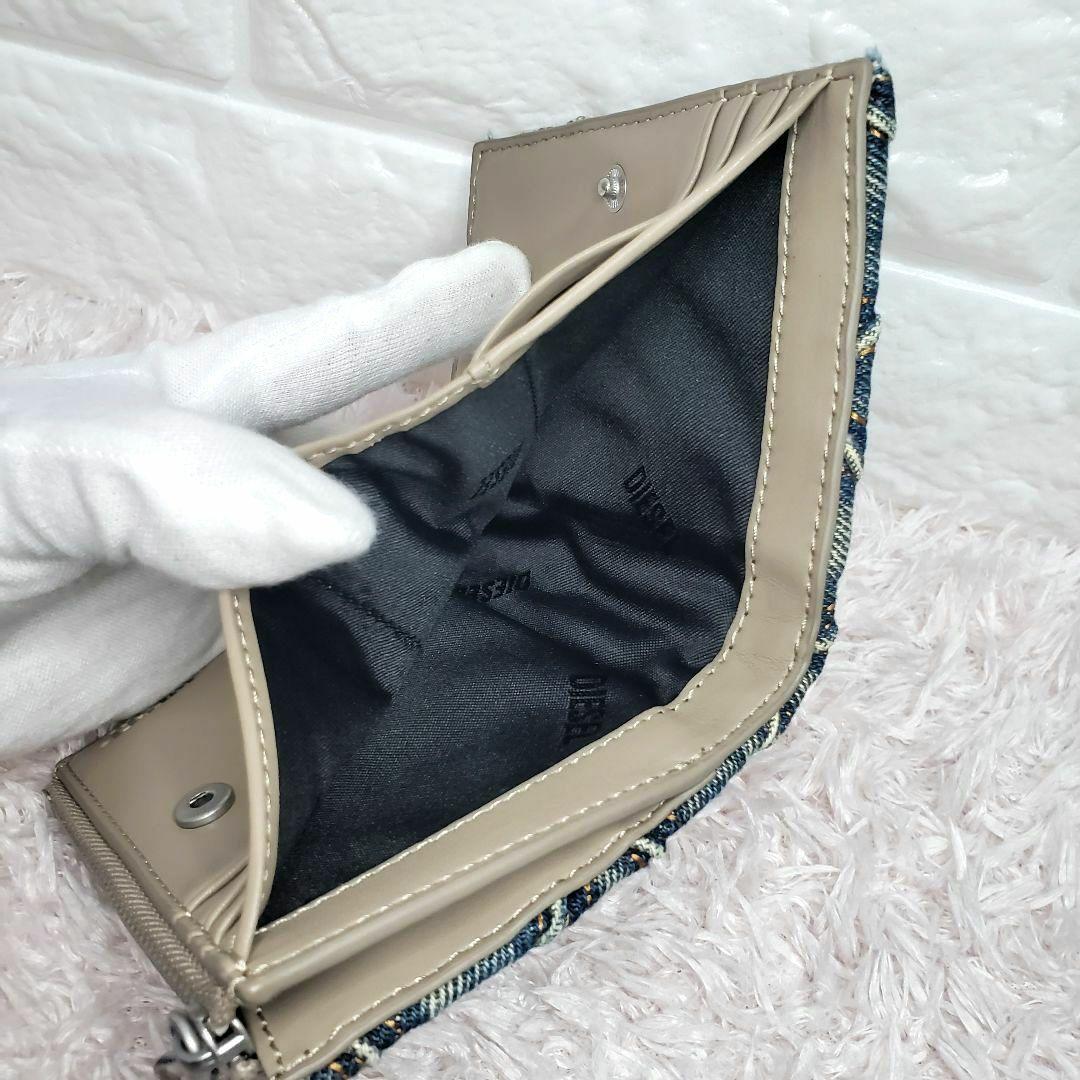 ディーゼル DIESEL ヴィンテージデニム折り財布 ビジューチャーム極美品