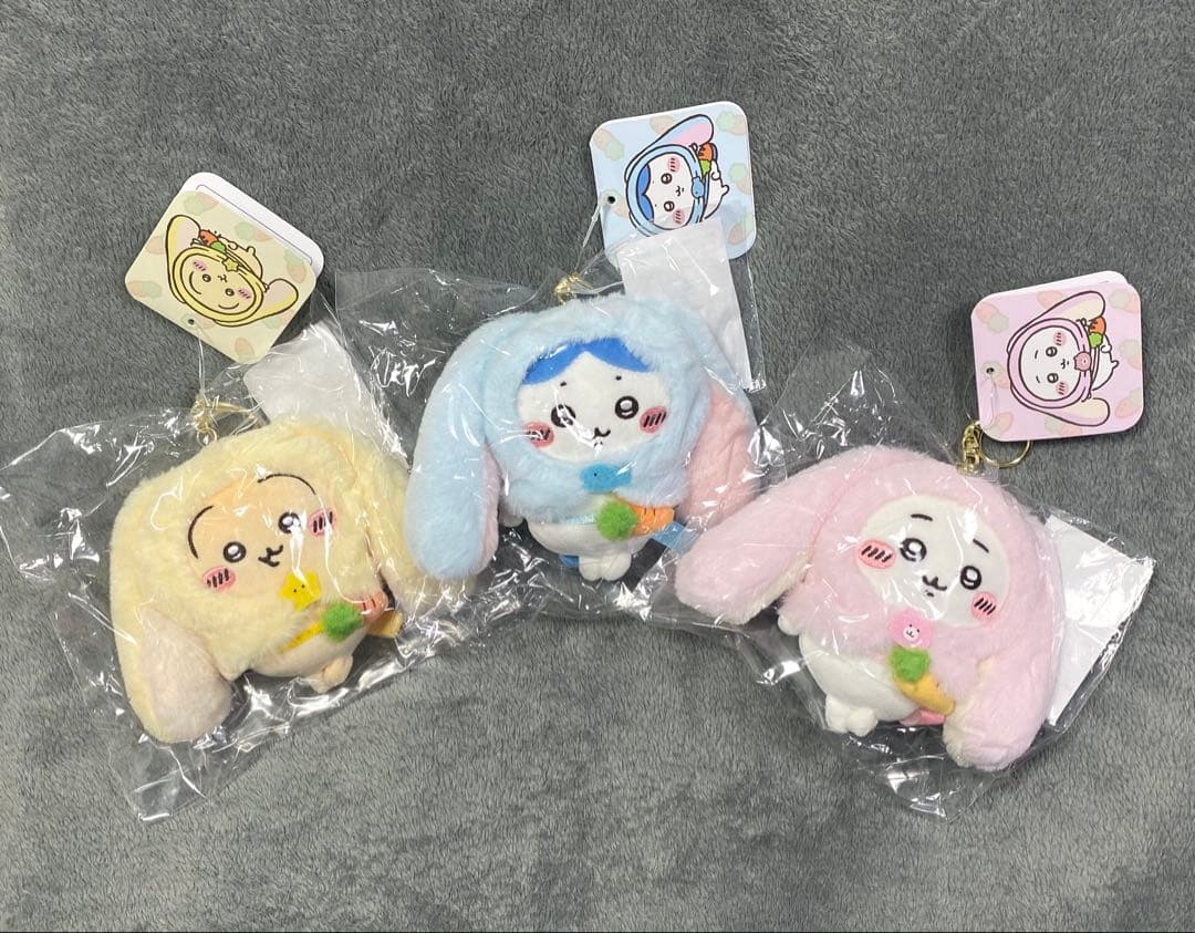 顔厳選　台湾　ちいかわ+ハチワレ＋うさぎ　3点セット　ロップイヤーなマスコット