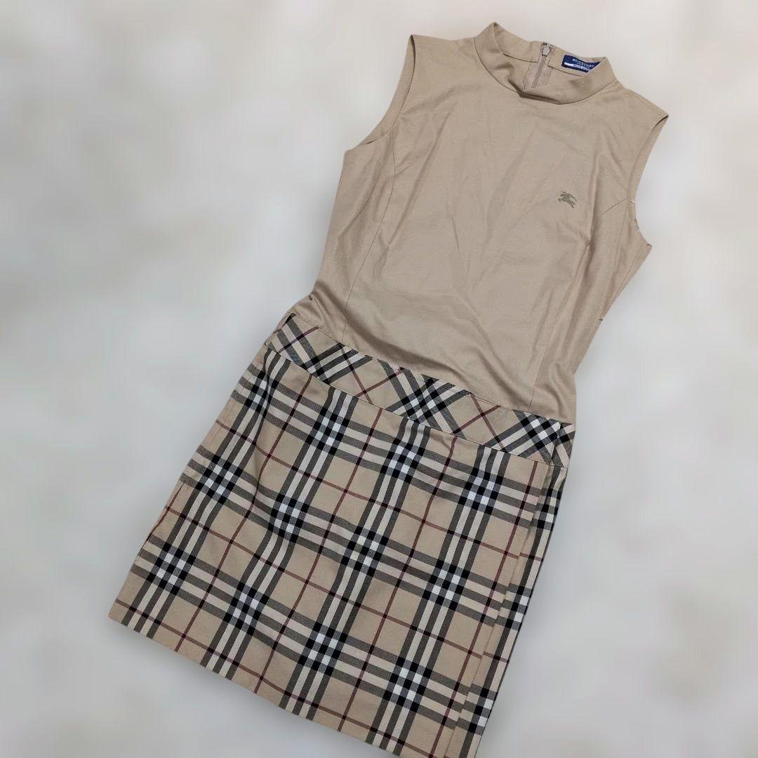 BURBERRY BLUE LABEL ノバチェックドッキングワンピース　 38