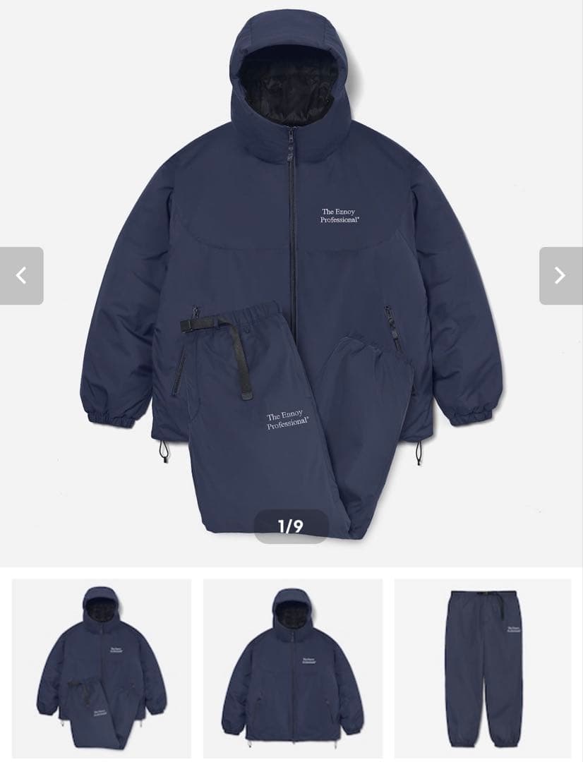ジャケット・アウター makkyENNOY PADDED NYLON SETUP NAVY L