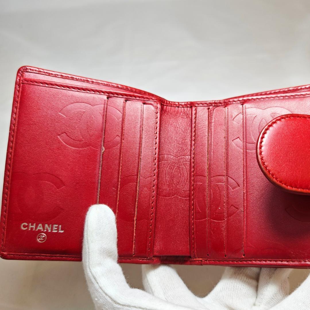 ✨美品✨CHANEL　シャネル　カンボンライン　二つ折り　がま口　コンパクト財布