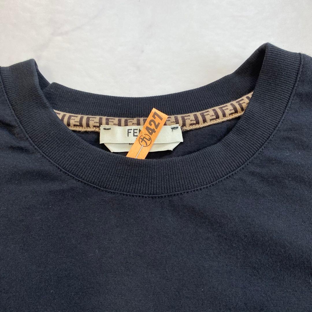 美品★FENDI フェンディ 半袖Tシャツ カットソー ミンクファーFFロゴ S