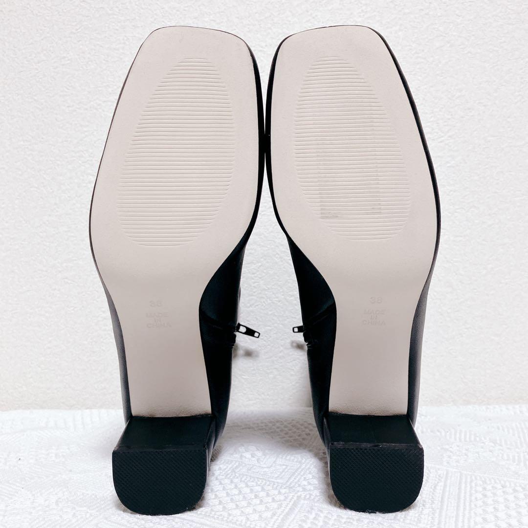 FRAY I.D ラムレザー ストレッチショートブーツ 黒 24.5cm 38