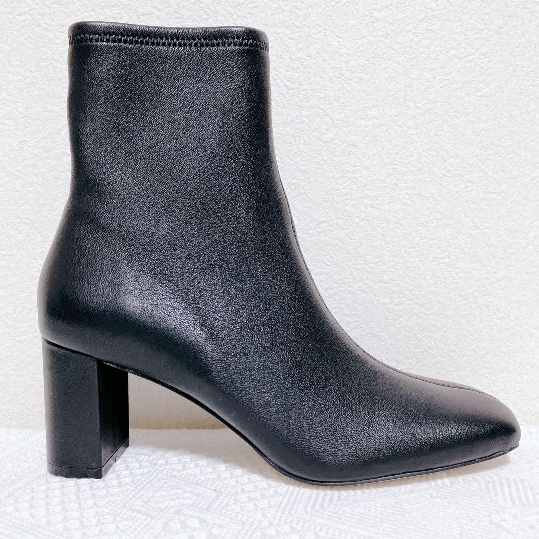 FRAY I.D ラムレザー ストレッチショートブーツ 黒 24.5cm 38