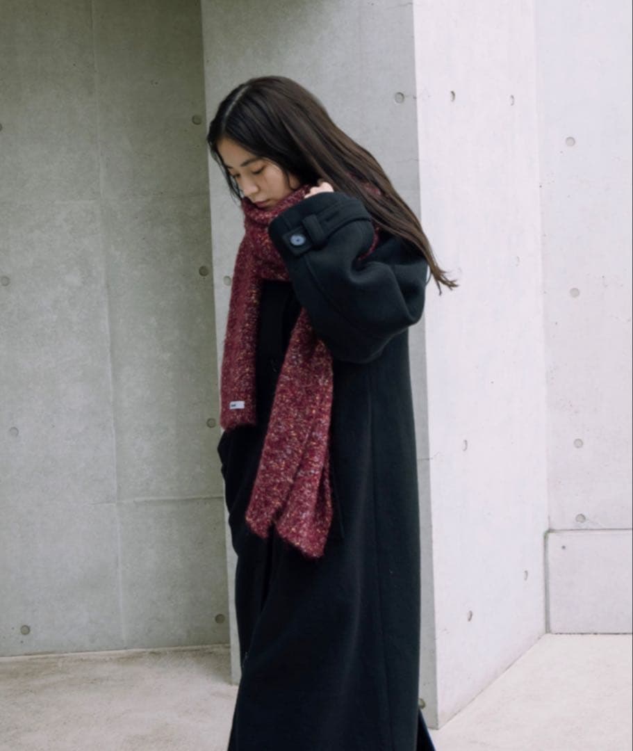 haek mix color long muffler/ロングマフラー　レッド