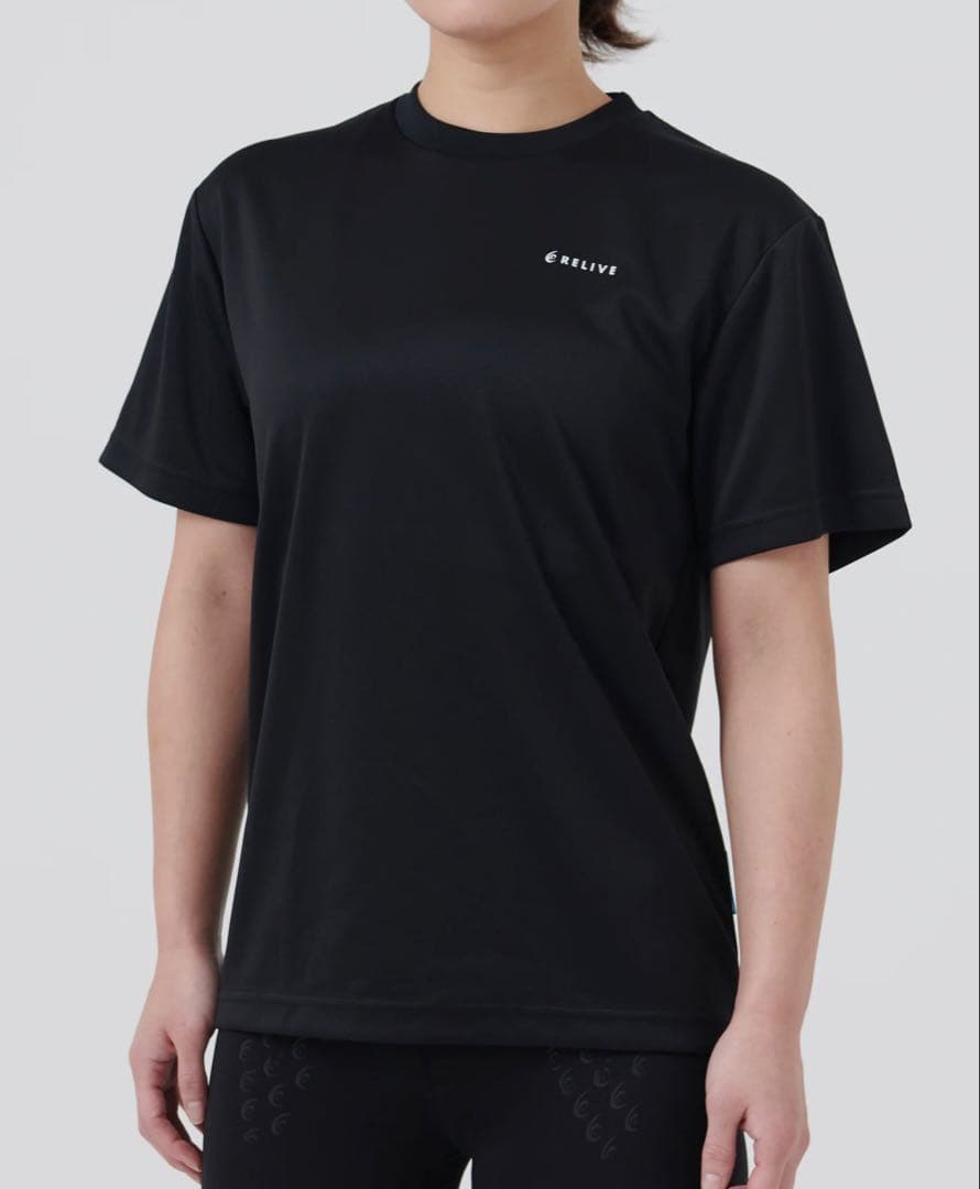 正規品保証！リライブシャツα　半袖　Tシャツ 丸ネック　ブラック　HBN