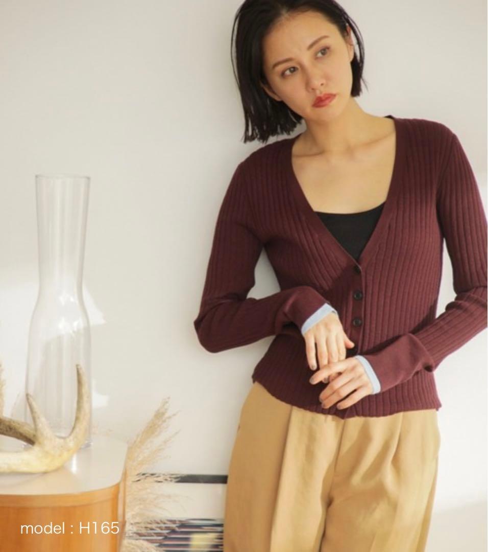 mici ROSEBUD リブニットカーディガン