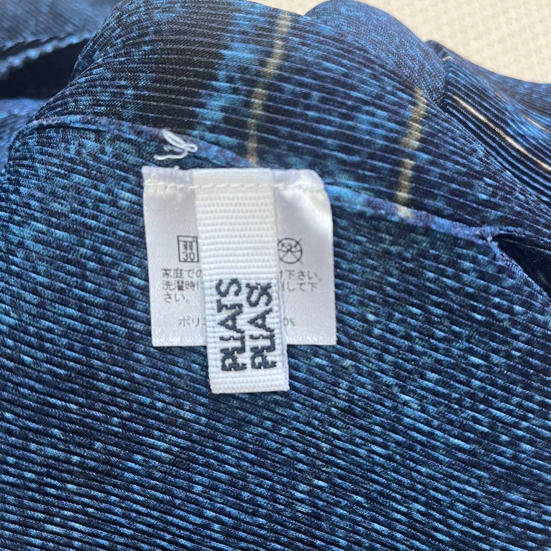PLEATSPLEASE イッセイミヤケ　トップス　カットソー　デニム転写