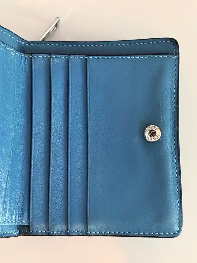 ロエベ　二つ折り財布　ウォレット　SKYBLUE