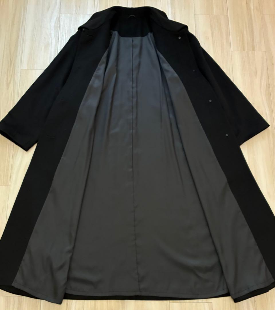 極美品Ｌカシミヤ100%黒ロングコート着丈118cm 冠婚葬祭フォーマル 高品質