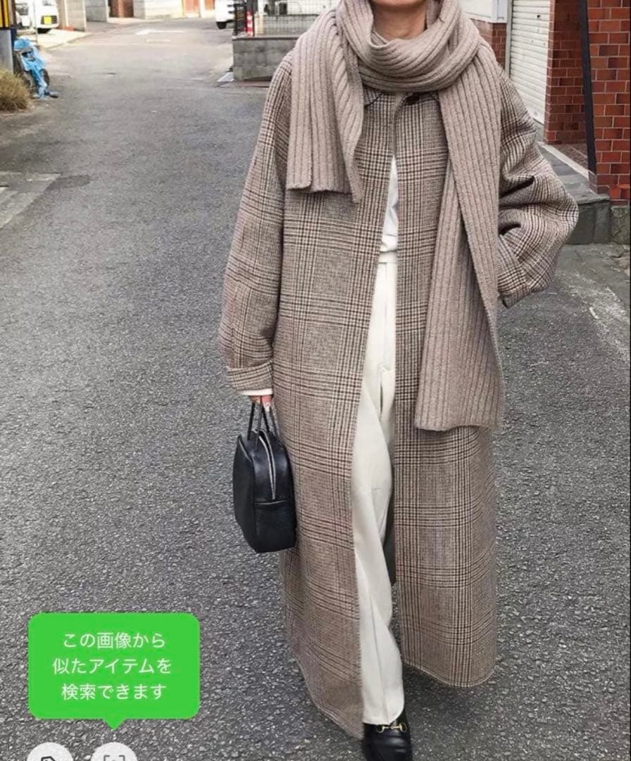 todayful チェックロングコート size 36