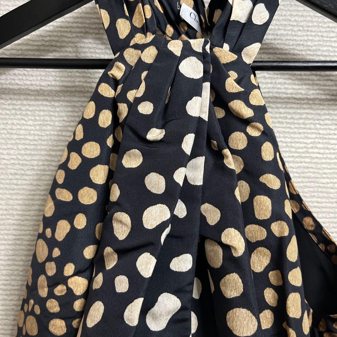 Christian Dior ドット模様 ノースリーブ ドレス