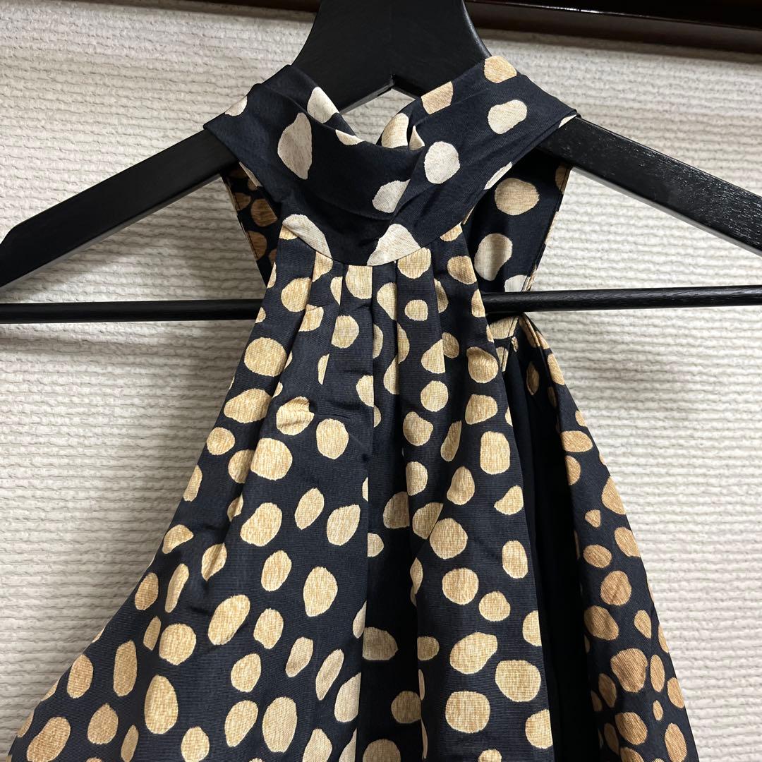 Christian Dior ドット模様 ノースリーブ ドレス