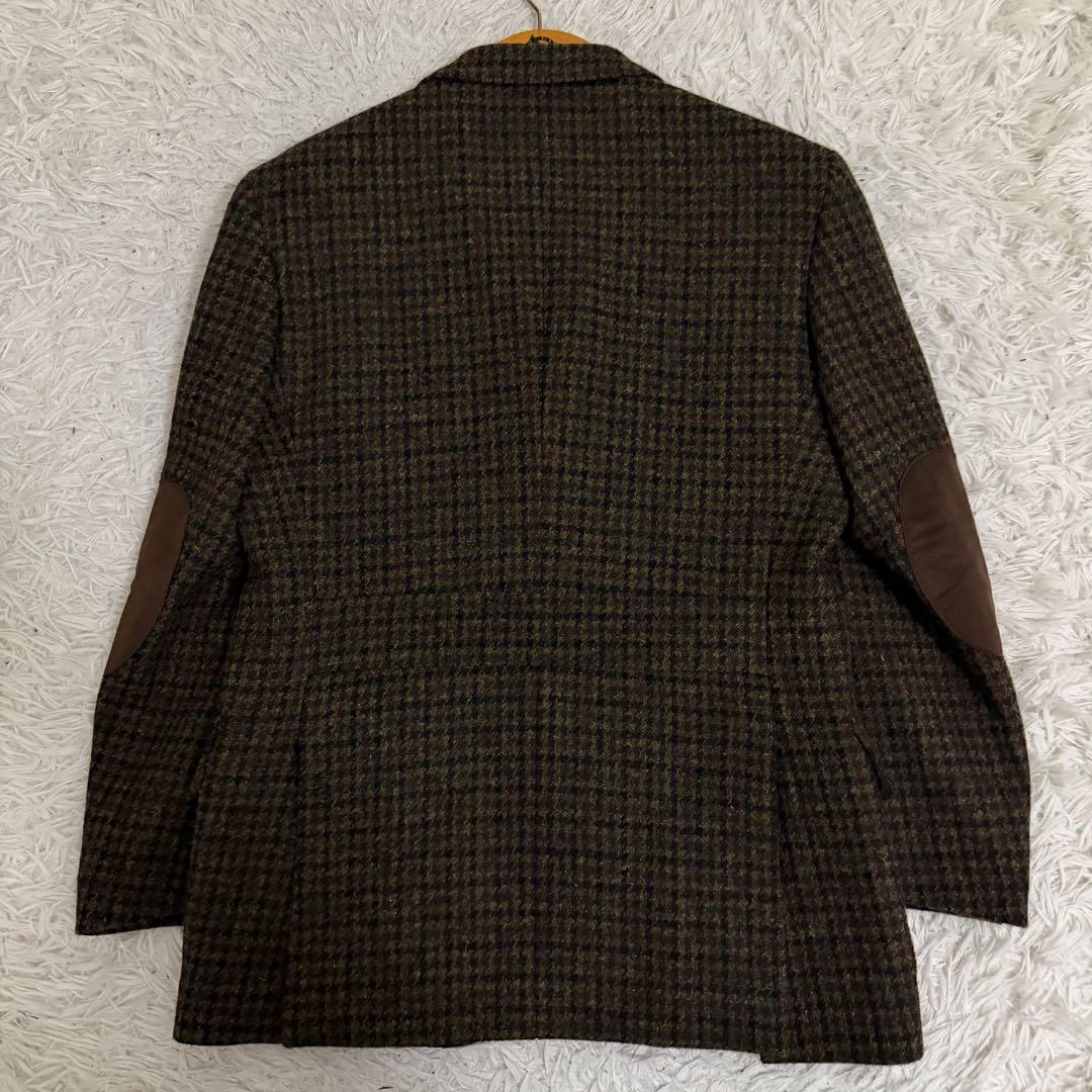 美品✨ラグラックスゴールド ジャケット ハリスツイード 千鳥格子 エルボーパッチ