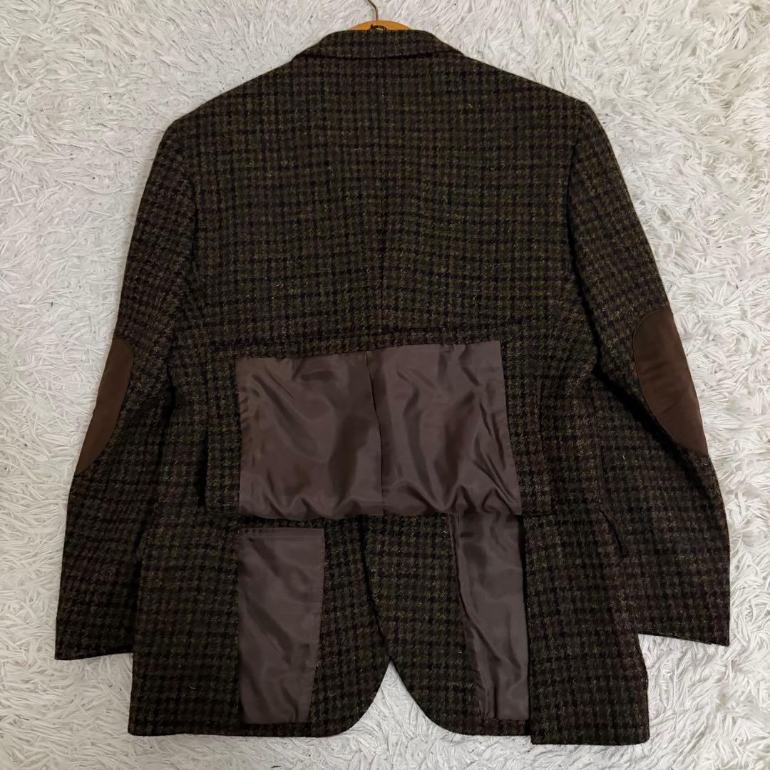 美品✨ラグラックスゴールド ジャケット ハリスツイード 千鳥格子 エルボーパッチ