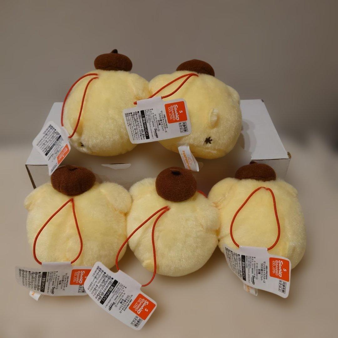サンリオキャラクターズ　うたた寝マスコット ポムポムプリン 5点セット