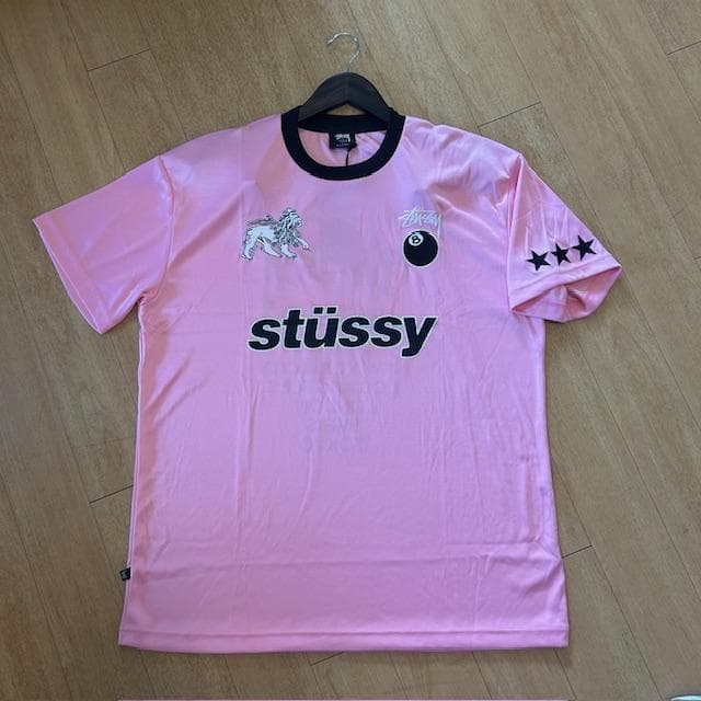 新品未使用stüssy ピンク 刺繍 Football TEE フットボールT