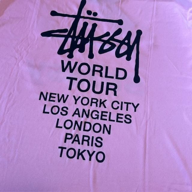 新品未使用stüssy ピンク 刺繍 Football TEE フットボールT