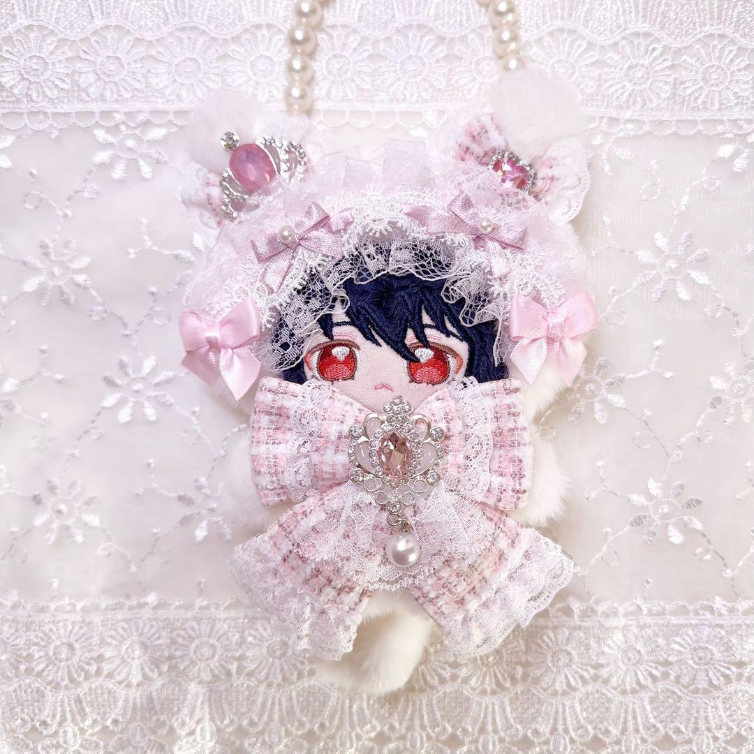 ツイードシリーズ　いつぬい　ちびぐるみ ぬい服　あんスタ　ピンク　ねこ　白