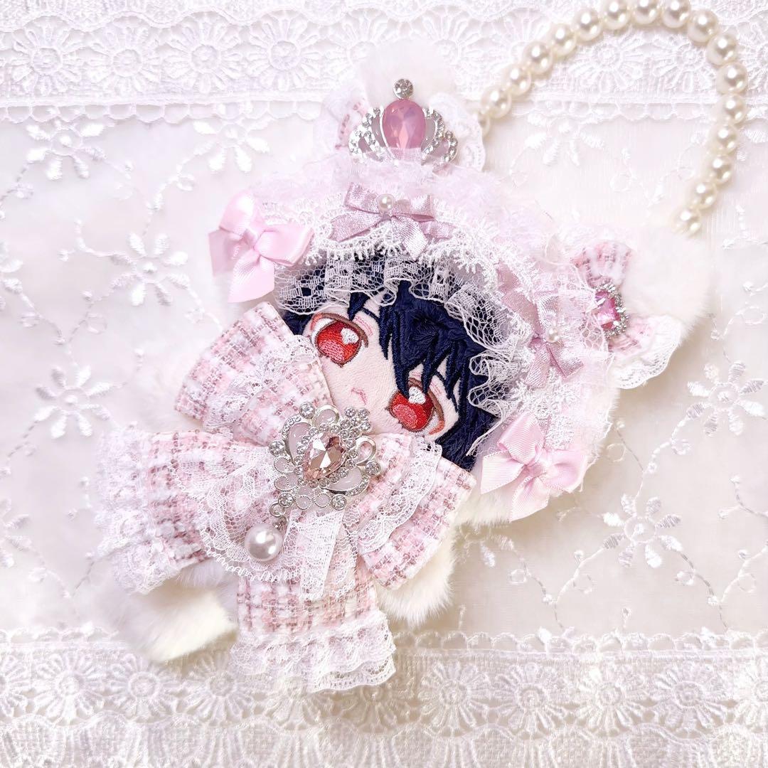 ツイードシリーズ　いつぬい　ちびぐるみ ぬい服　あんスタ　ピンク　ねこ　白