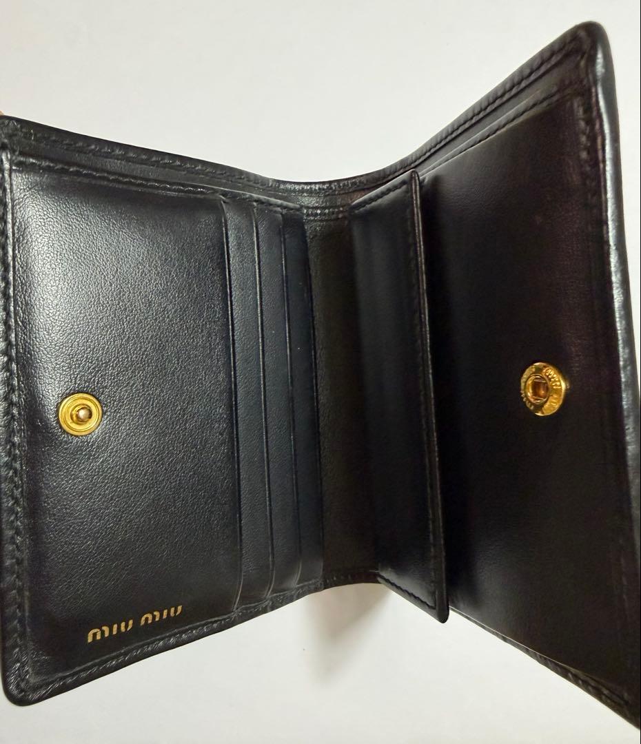 miumiu SOFT CALF BIKER 二つ折り財布